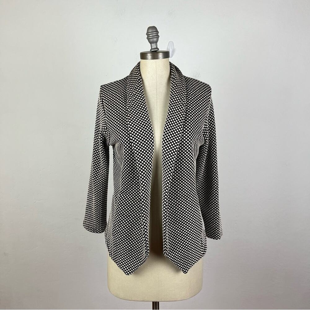 Anthropologie Weston Black & Cream Polka Dot Jacket